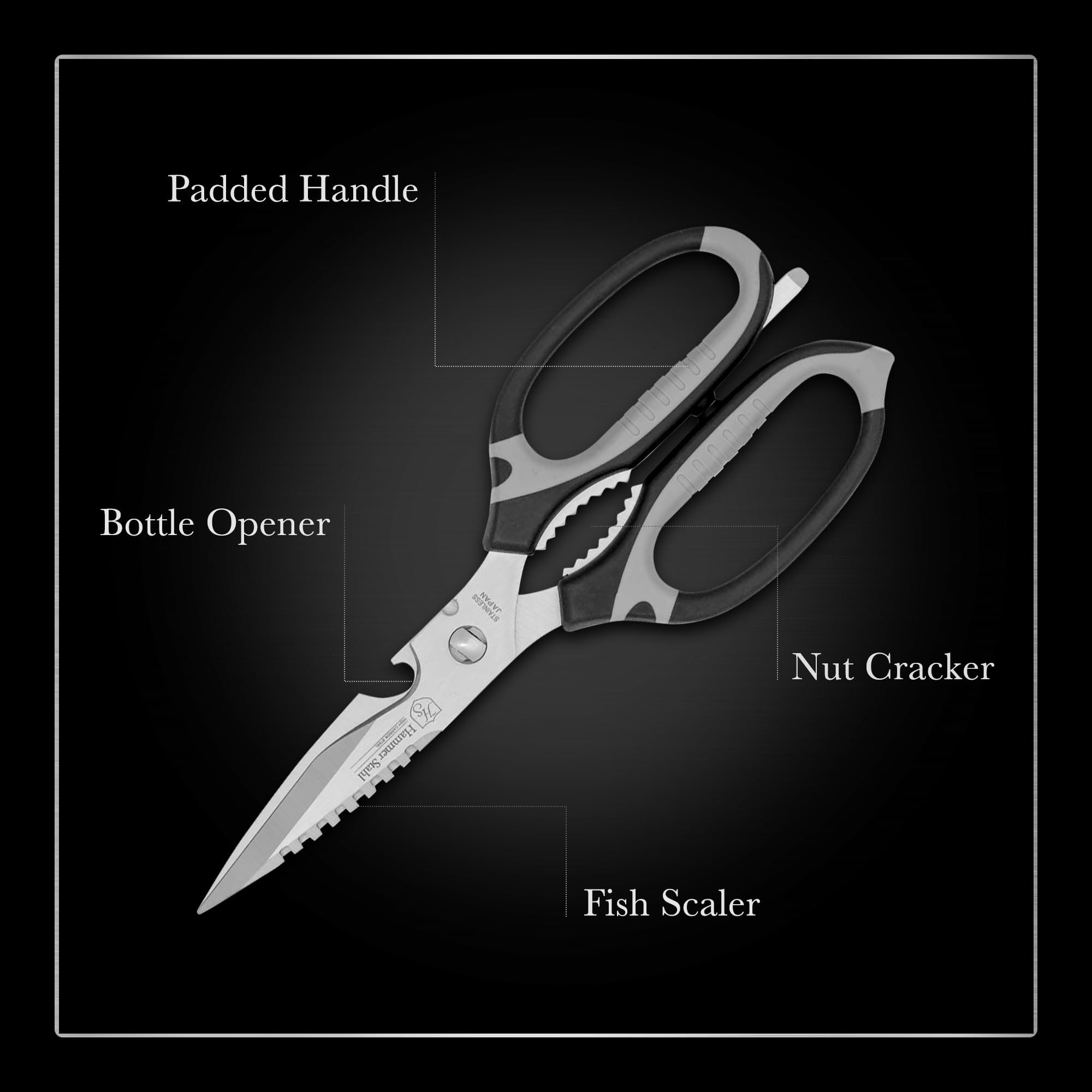 Hammer Stahl kitchen shears with built‑in nutcracker for quick prep.