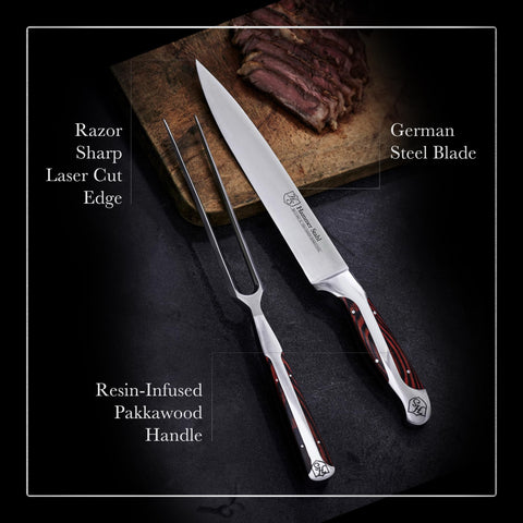 Hammer Stahl meat carving fork with piercing tip for clean, even cuts
