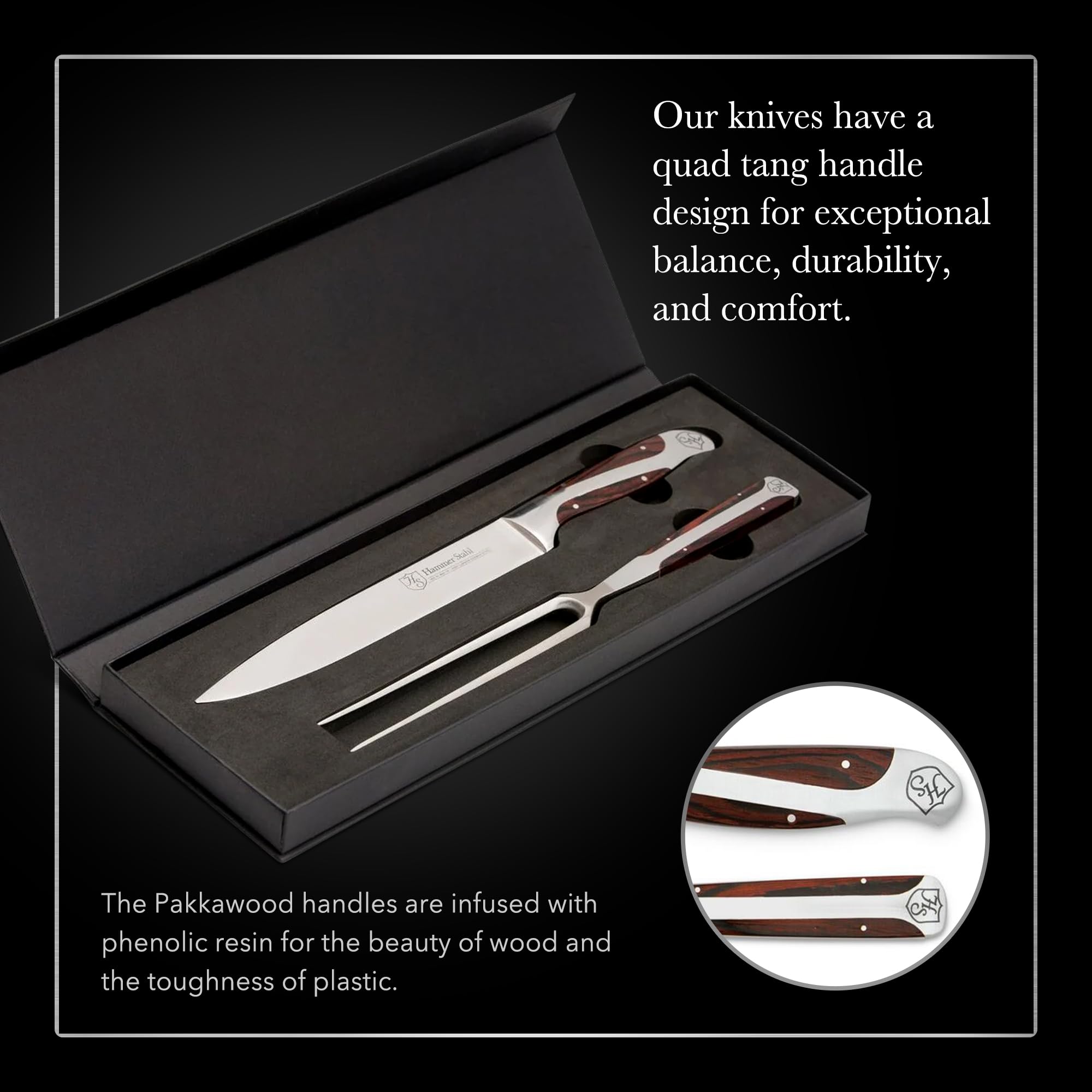 Hammer Stahl quad-tang design reduces wrist tension for smoother carving
