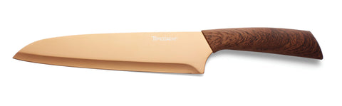 Hampton Forge Raintree Copper block set in kitchen scene ready for daily prep.