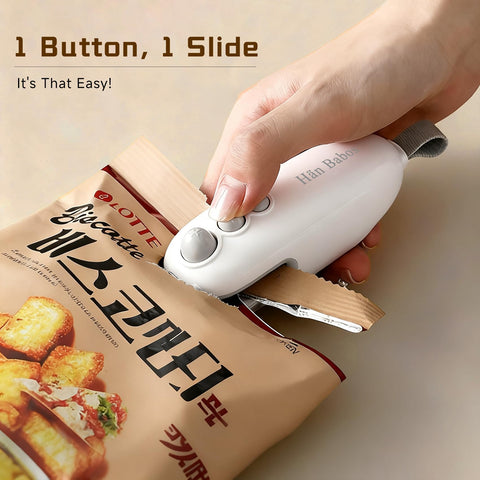 Hän Babos USB-C rechargeable sealer with sustainable power.