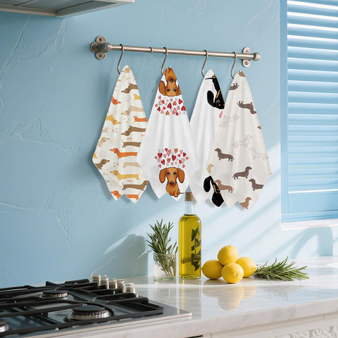 Hanamiya Na dachshund towels shown as a seasonal gift option