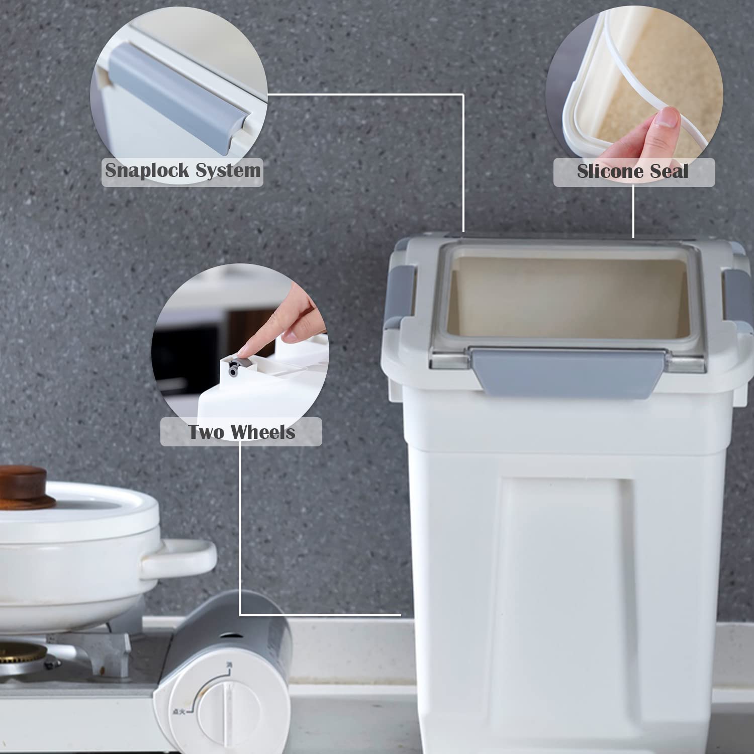 HANAMYA lid groove accommodates moisture absorbers or aromatics to help freshness.