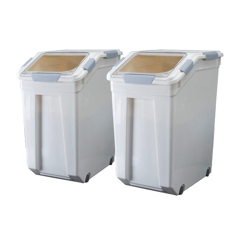 HANAMYA 33L rice storage container with measuring cup keeps rice organized and fresh.