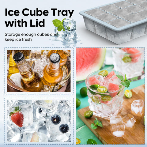 HANCELANT ice cube tray with lid prevents freezer odors