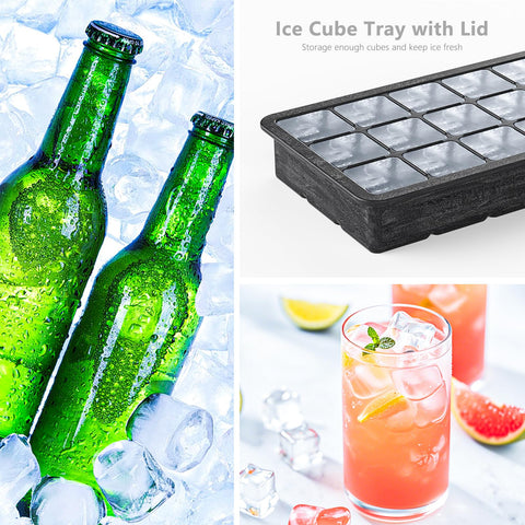 HANCELANT ice cube tray with lid keeps ice fresh and odor-free.