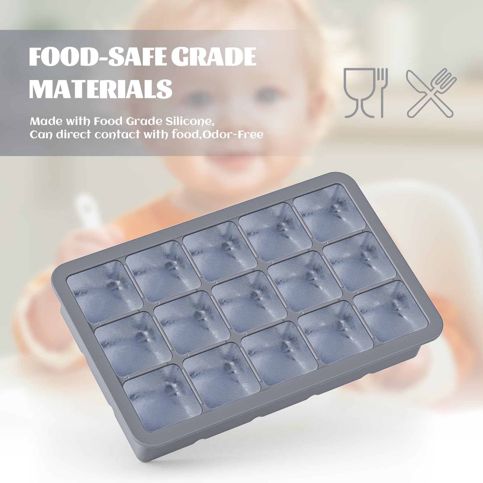 HANCELANT ice cube trays total 45 cubes for versatile freezing.