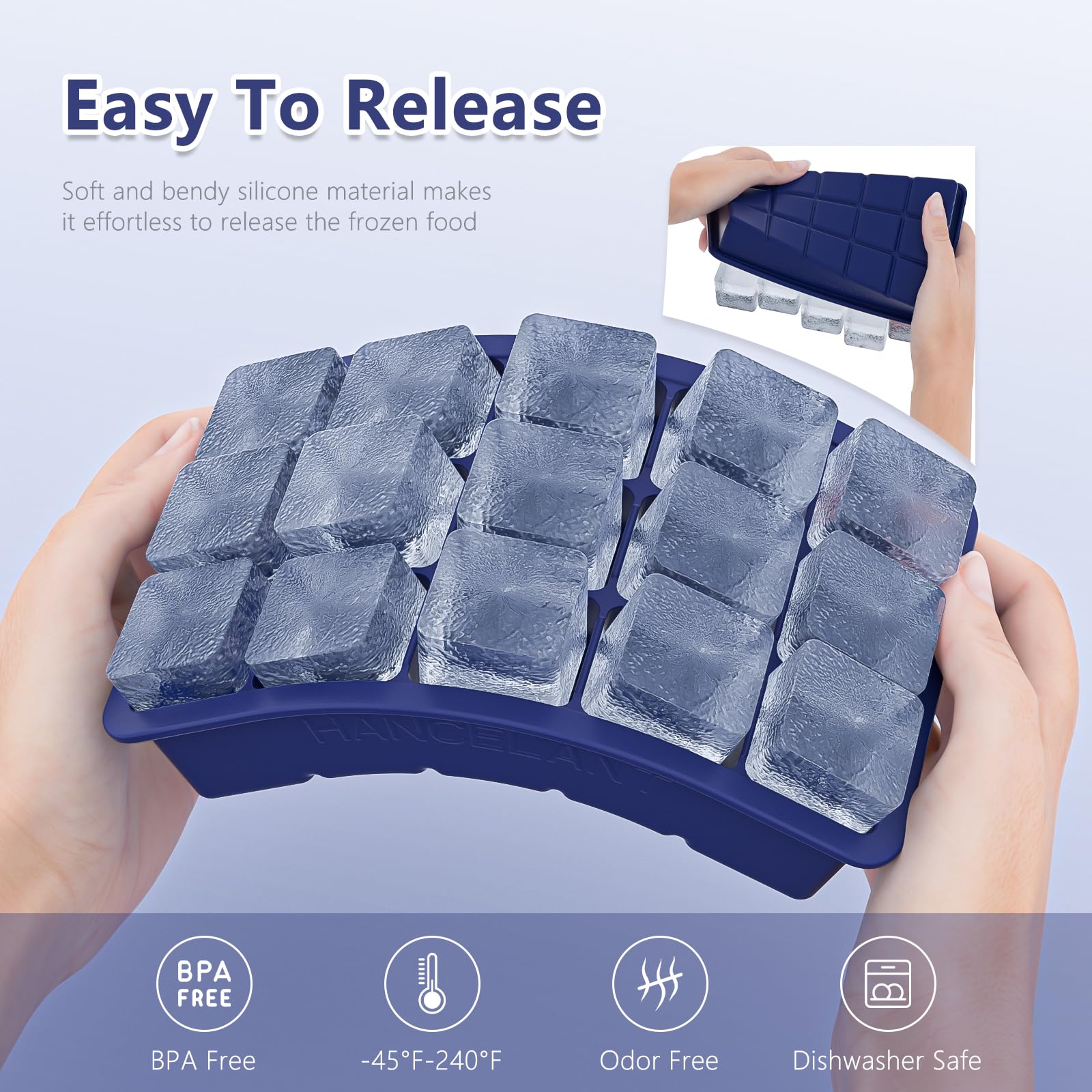 HANCELANT compact triple tray fits small freezers.