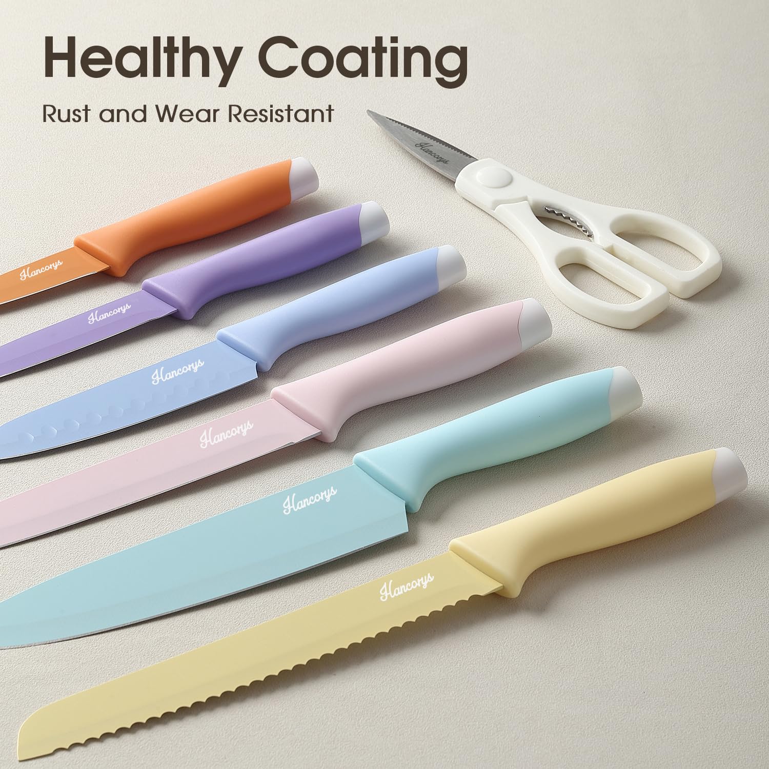 Hancorys 8-inch chef knife blade close-up for precise slicing.