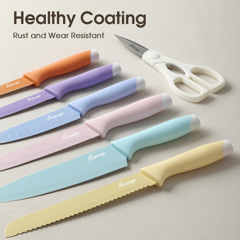 Hancorys 8-inch chef knife blade close-up for precise slicing.