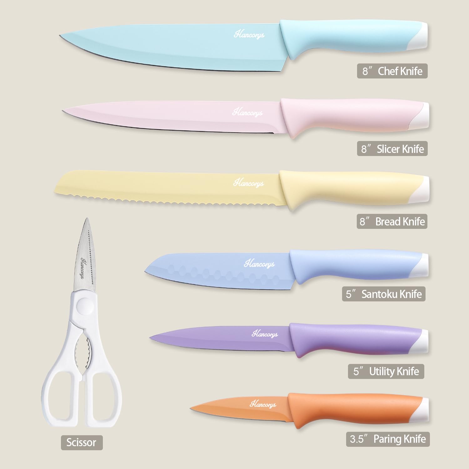 Hancorys knives in dishwasher for easy cleanup.