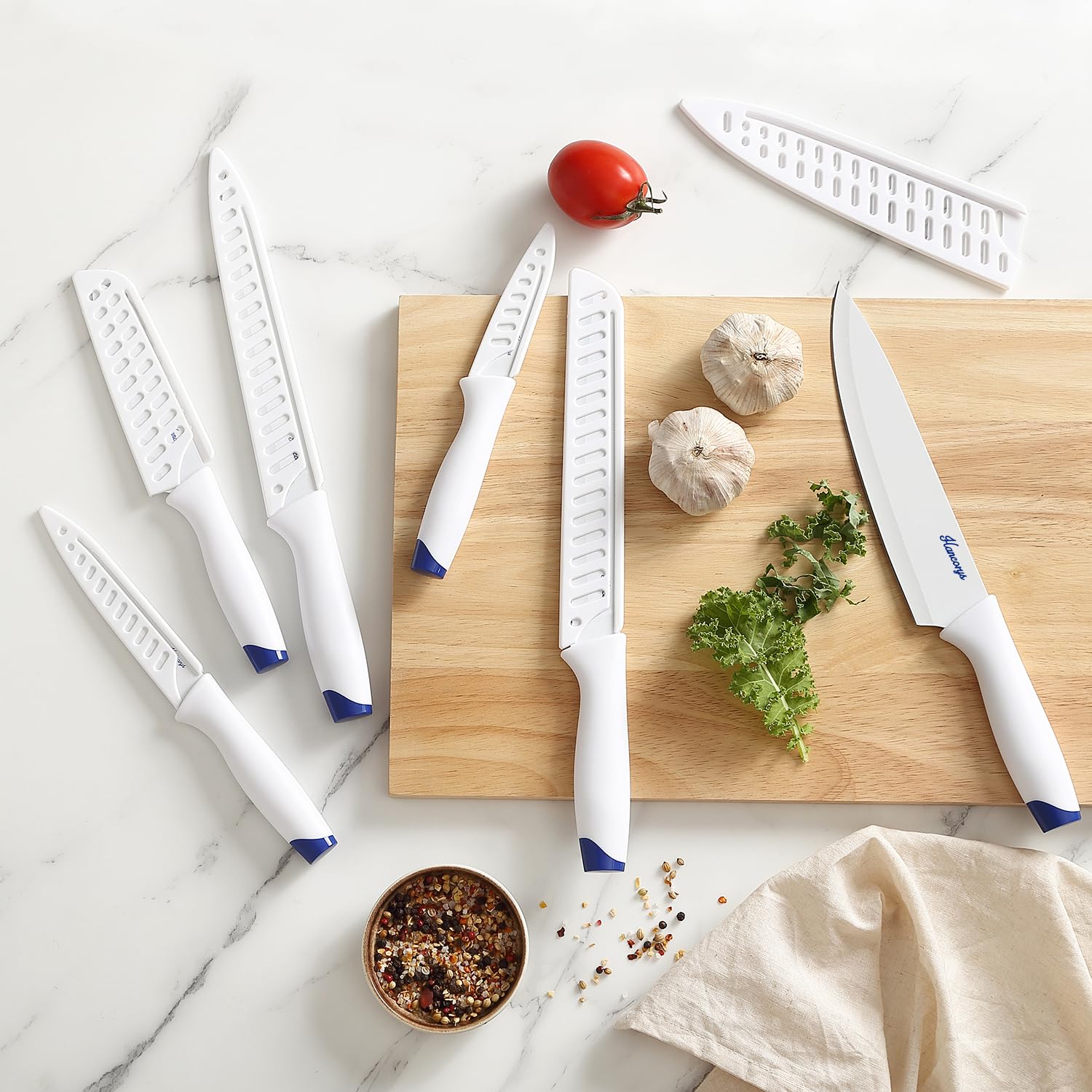 Hancorys 3.5-inch paring knife for detail work.