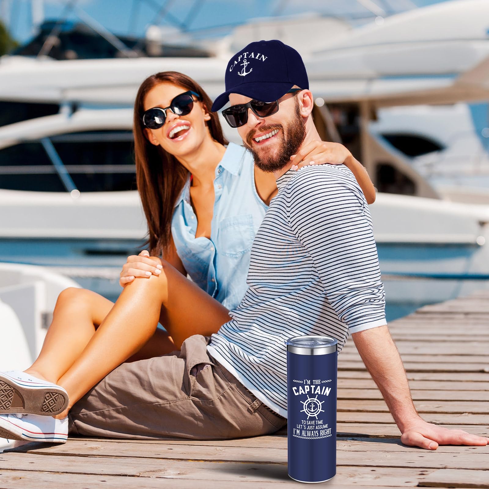 Handepo boat gift set featuring hat and mug for gift-ready occasions