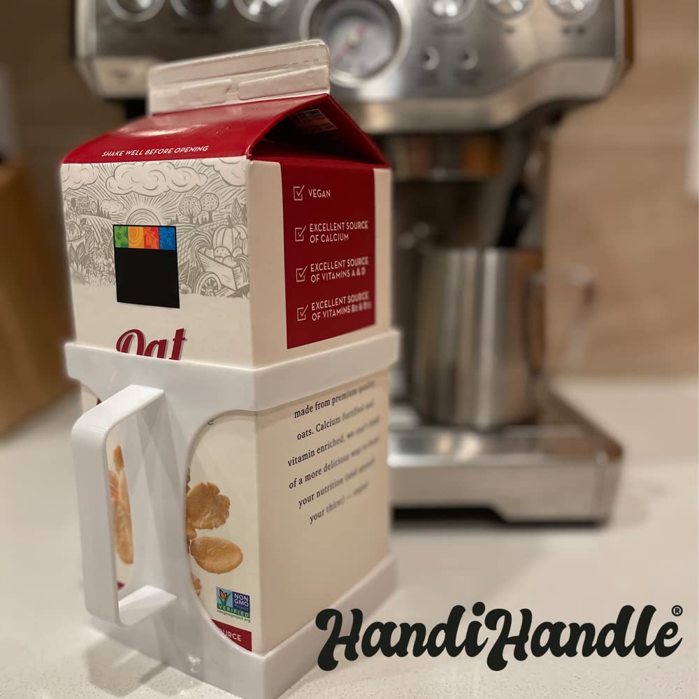 HandiHandle half gallon holder on fridge shelf for organized storage