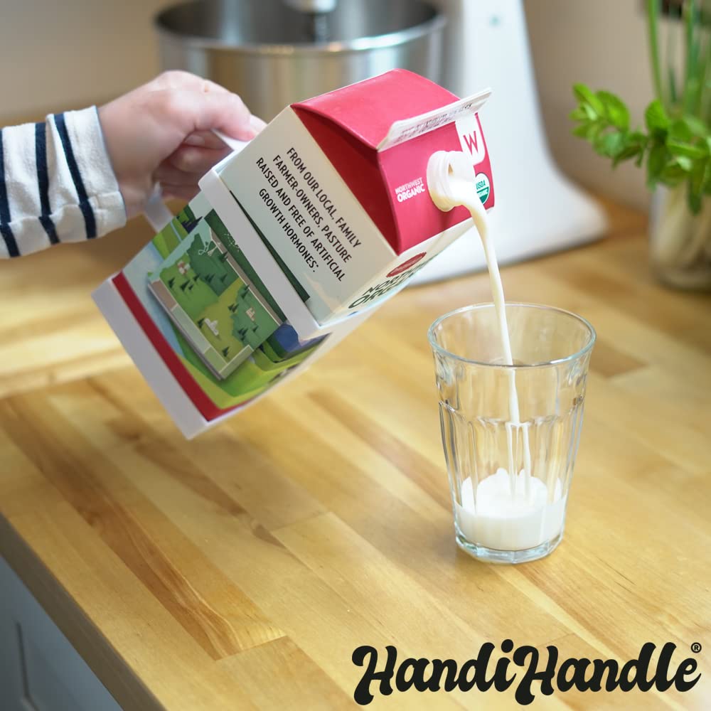 HandiHandle half gallon holder side view highlights ergonomic grip for easy lifting