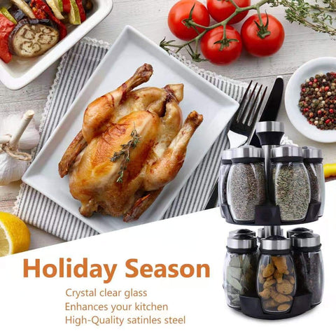 Handisen adjustable outlet spice cap prevents spills when filling jars.