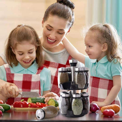 Handisen compact countertop spice organizer fits small kitchen spaces.