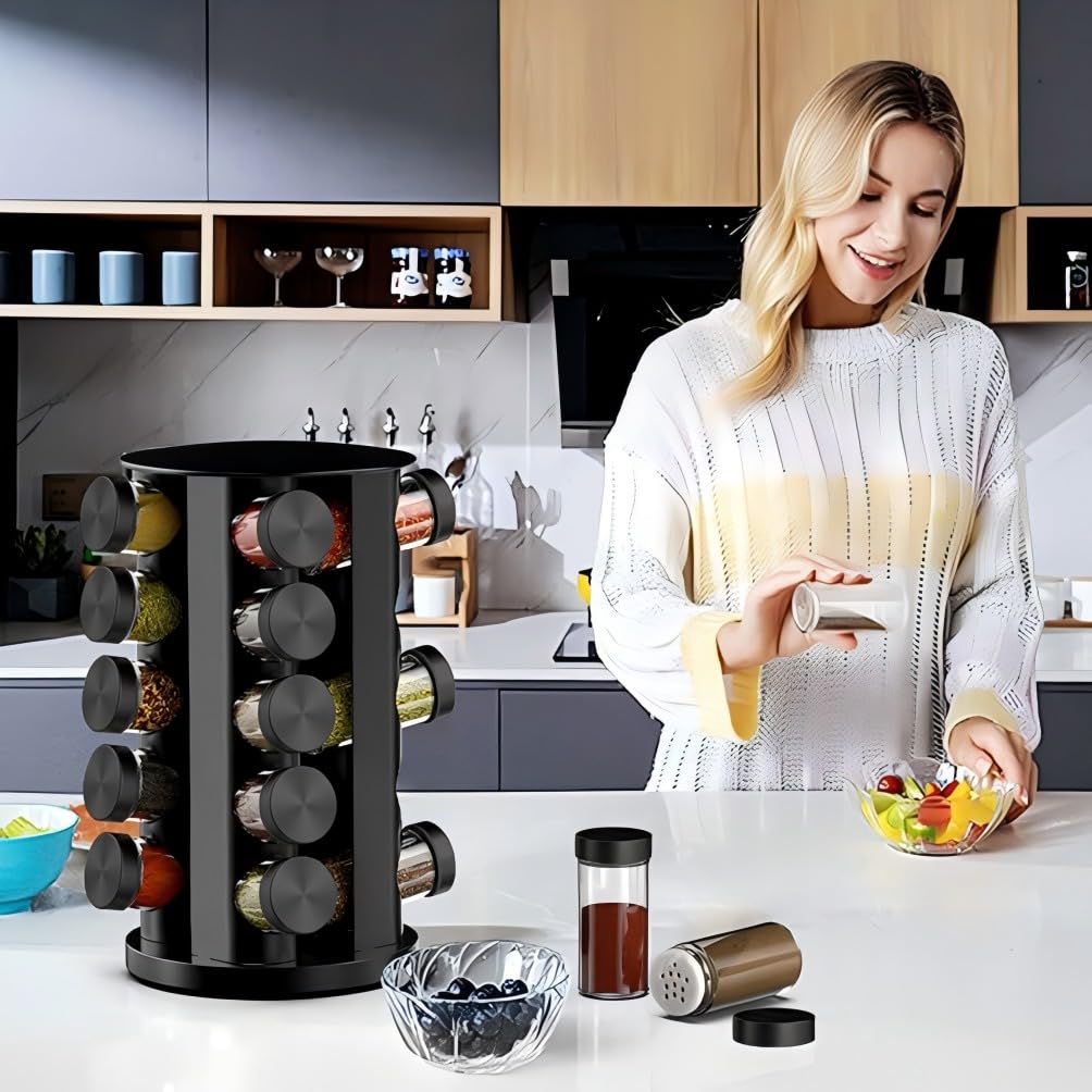 Handisen compact countertop rack saves space and organizes spices.