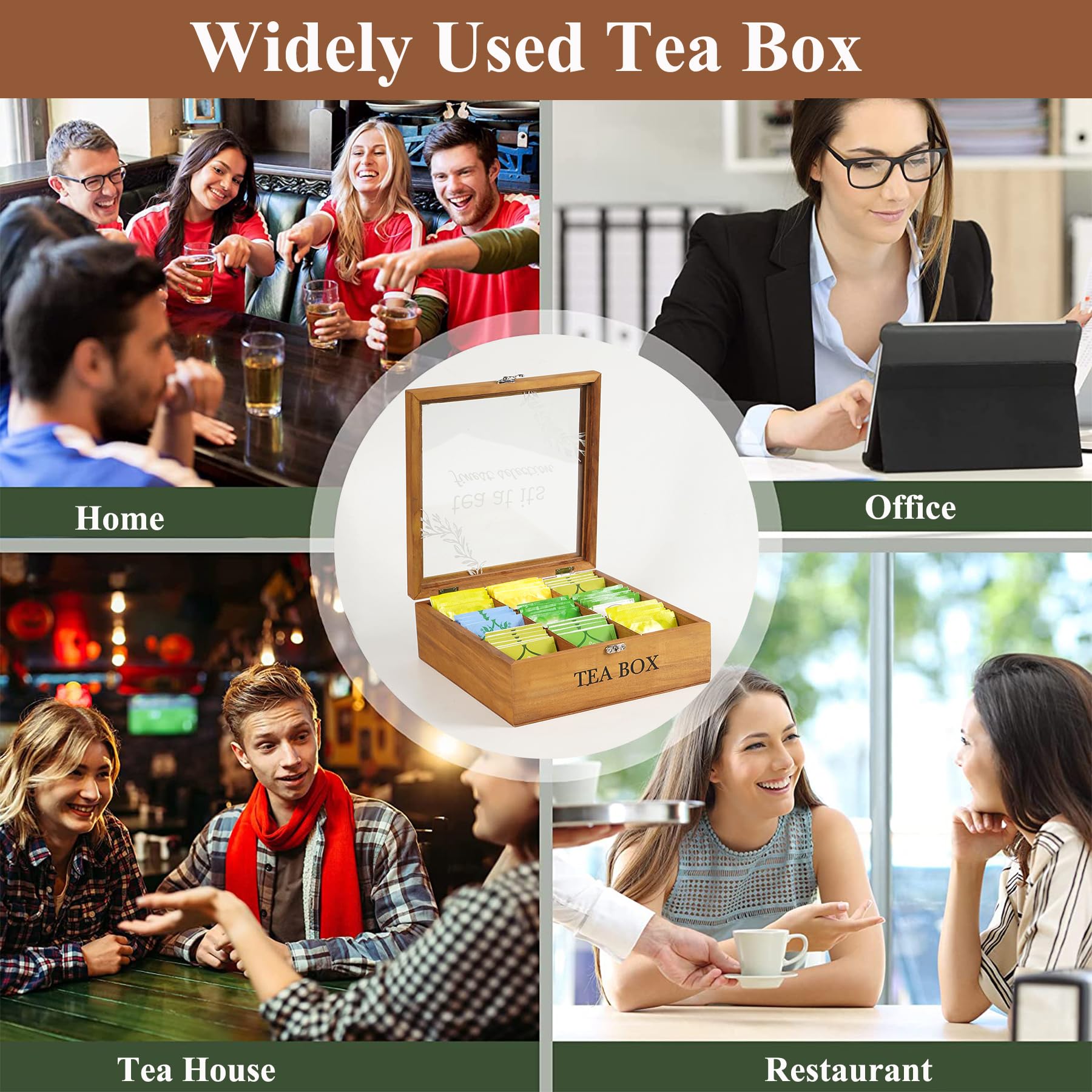 Handrong organizer for tea bags and small items on your countertop.