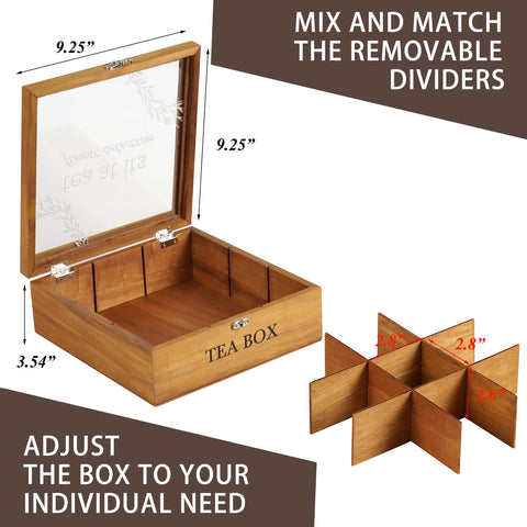Countertop display keeps tea bags ready for quick selections.