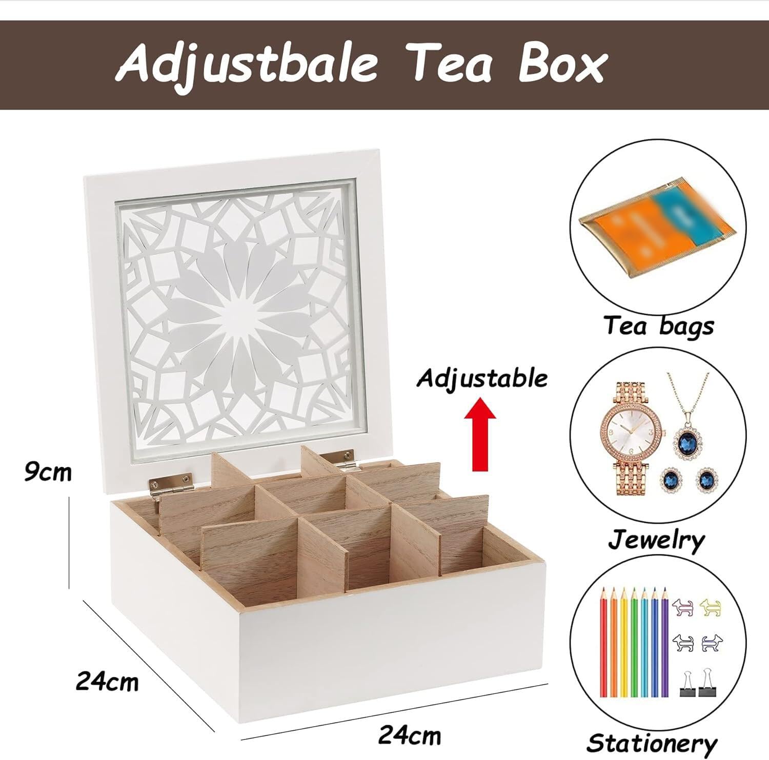 handrong tea box versatile storage for sugar packets and small accessories