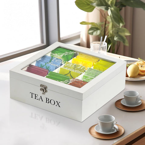 handrong white tea box design with tea leaves pattern decorative accessory
