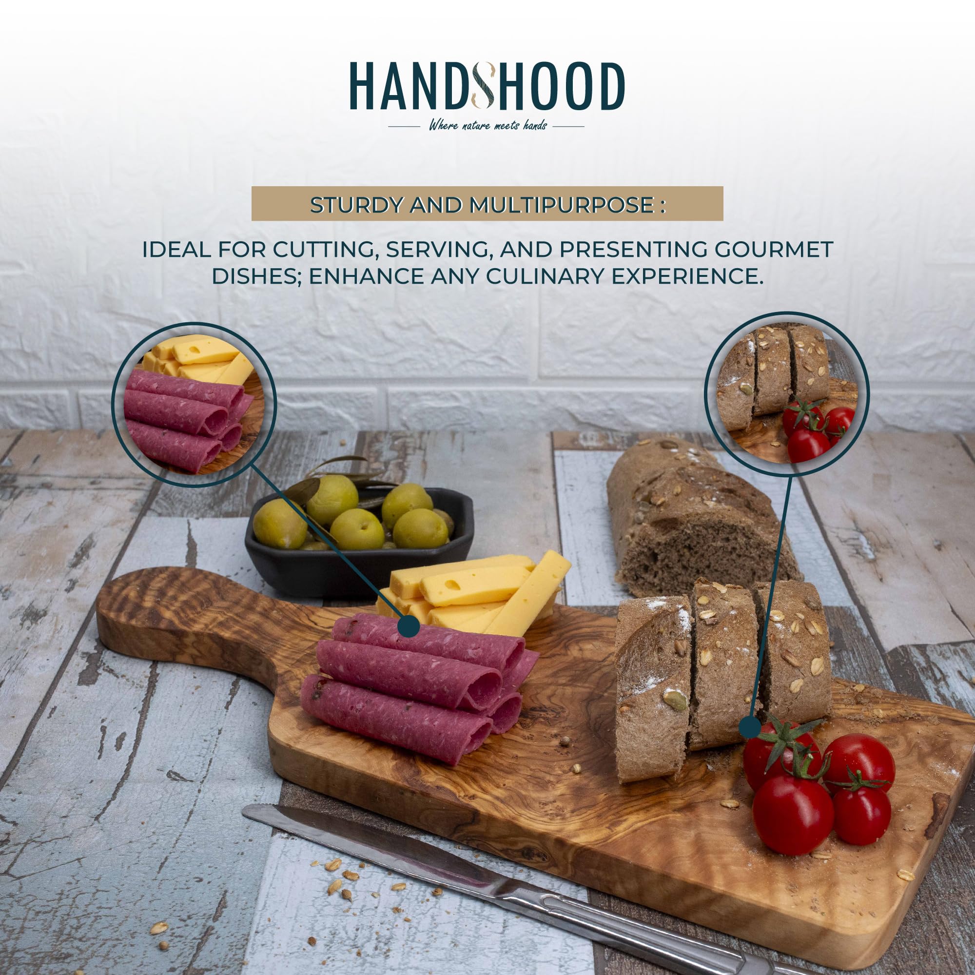 HandsHood olive wood board with gift-ready design for gifting