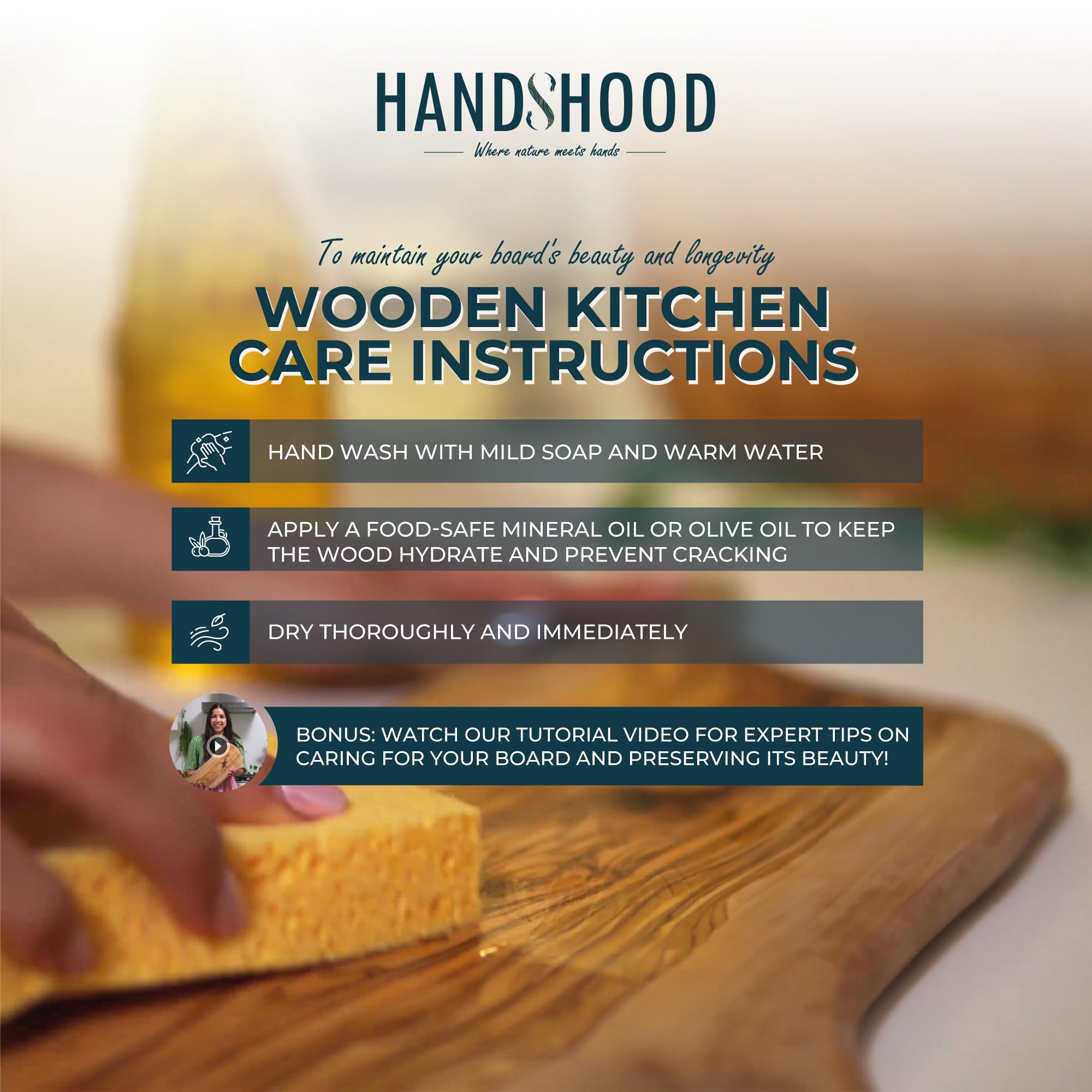 HandsHood olive wood board suitable as wedding gift