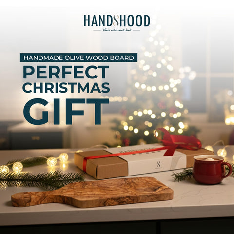 HandsHood knife-friendly olive wood cutting board surface for precise cuts