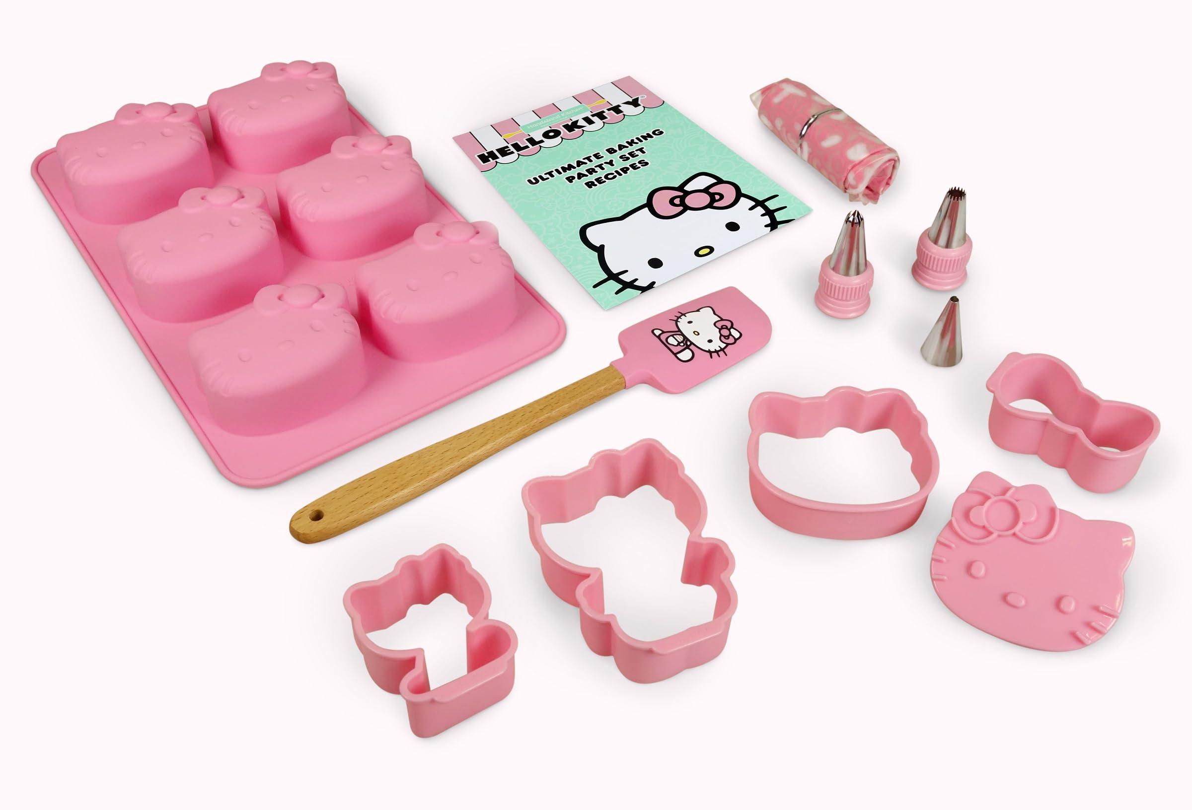 Handstand Kitchen Hello Kitty cookie cutters create Kitty-shaped cookies.