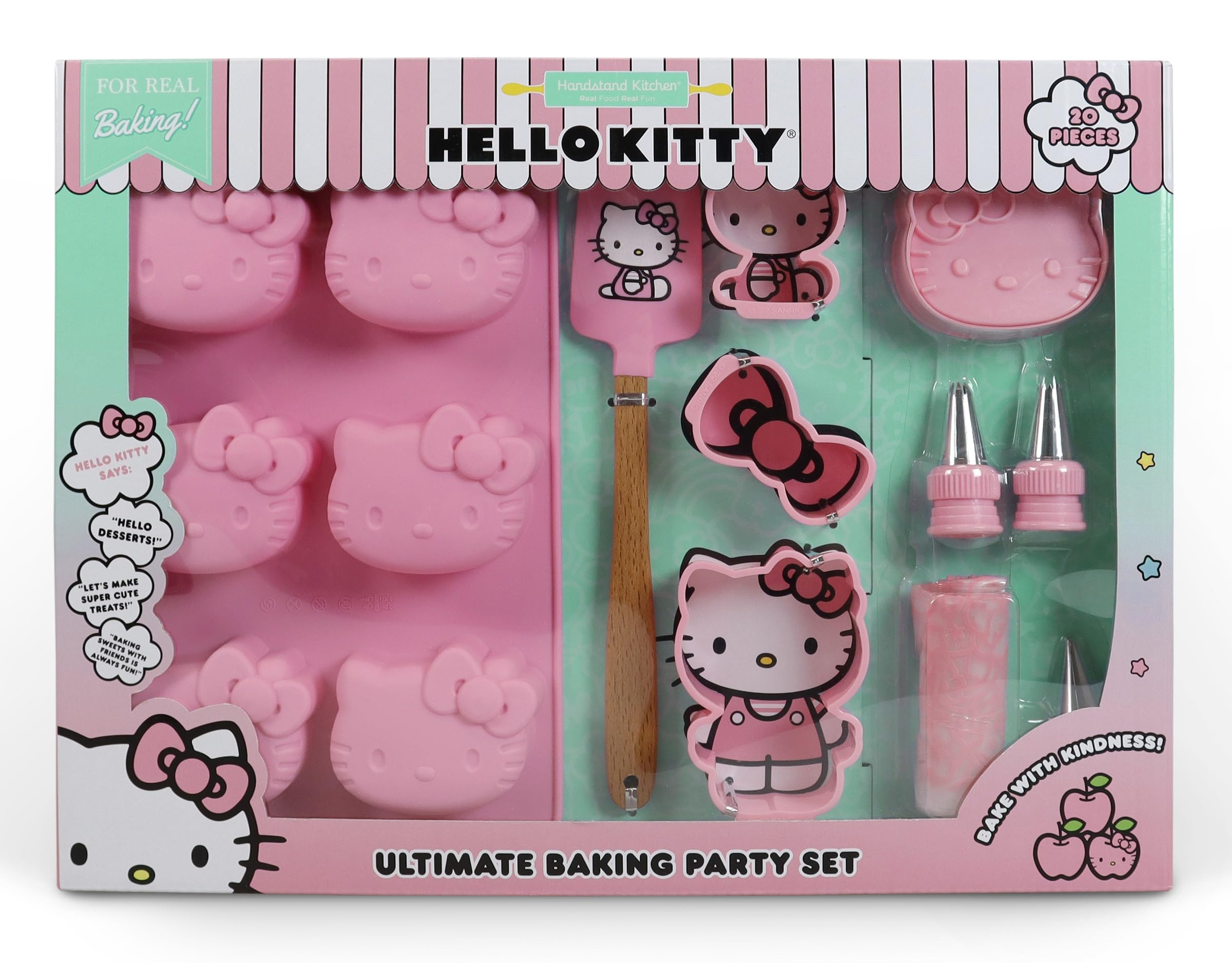 Handstand Kitchen Hello Kitty cupcake mold for adorable Kitty-faced treats.