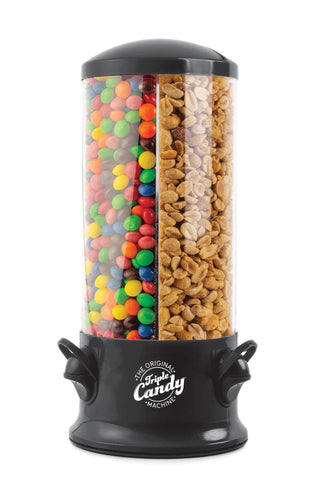 Handy Gourmet Triple Candy Machine front view showing three snack compartments for organized serving