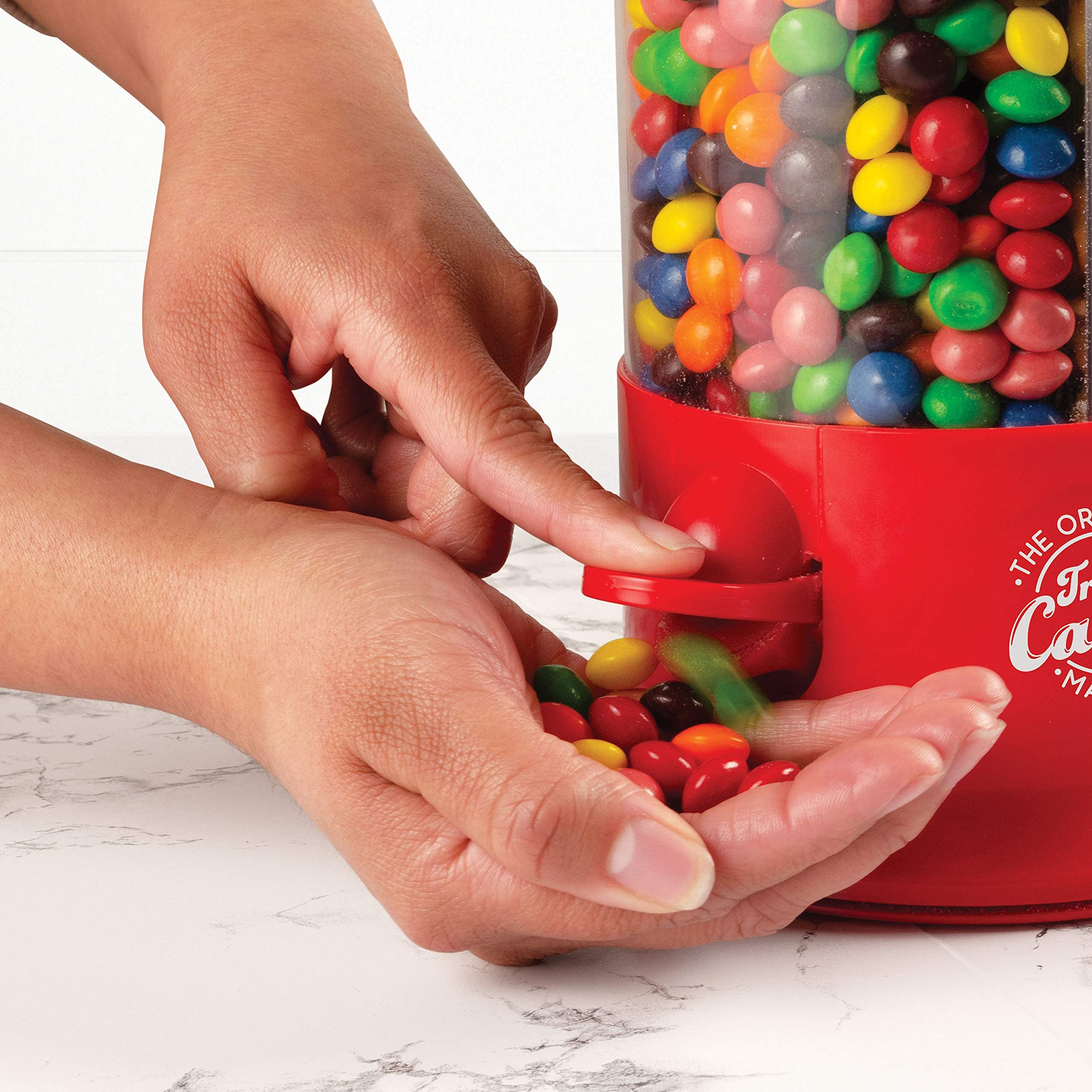 Handy Gourmet triple candy machine with three compartments personalizes treats for kids and adults