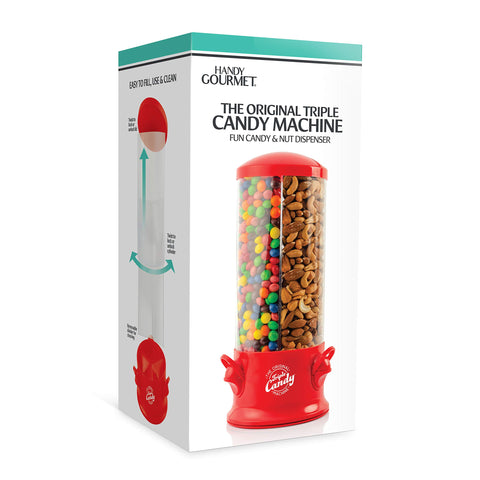 Handy Gourmet triple candy machine's twist-off base simplifies cleaning and refilling