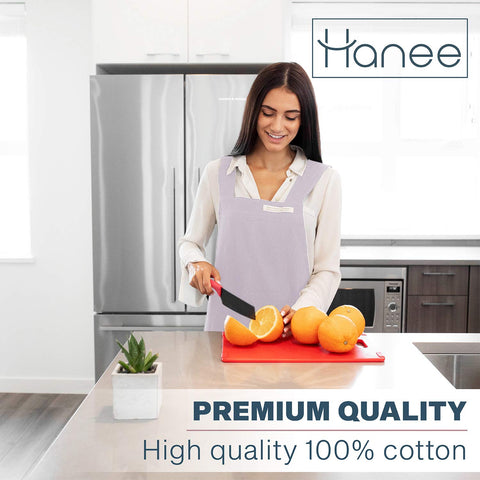 HANEE cotton apron with durable material in light pink for daily use