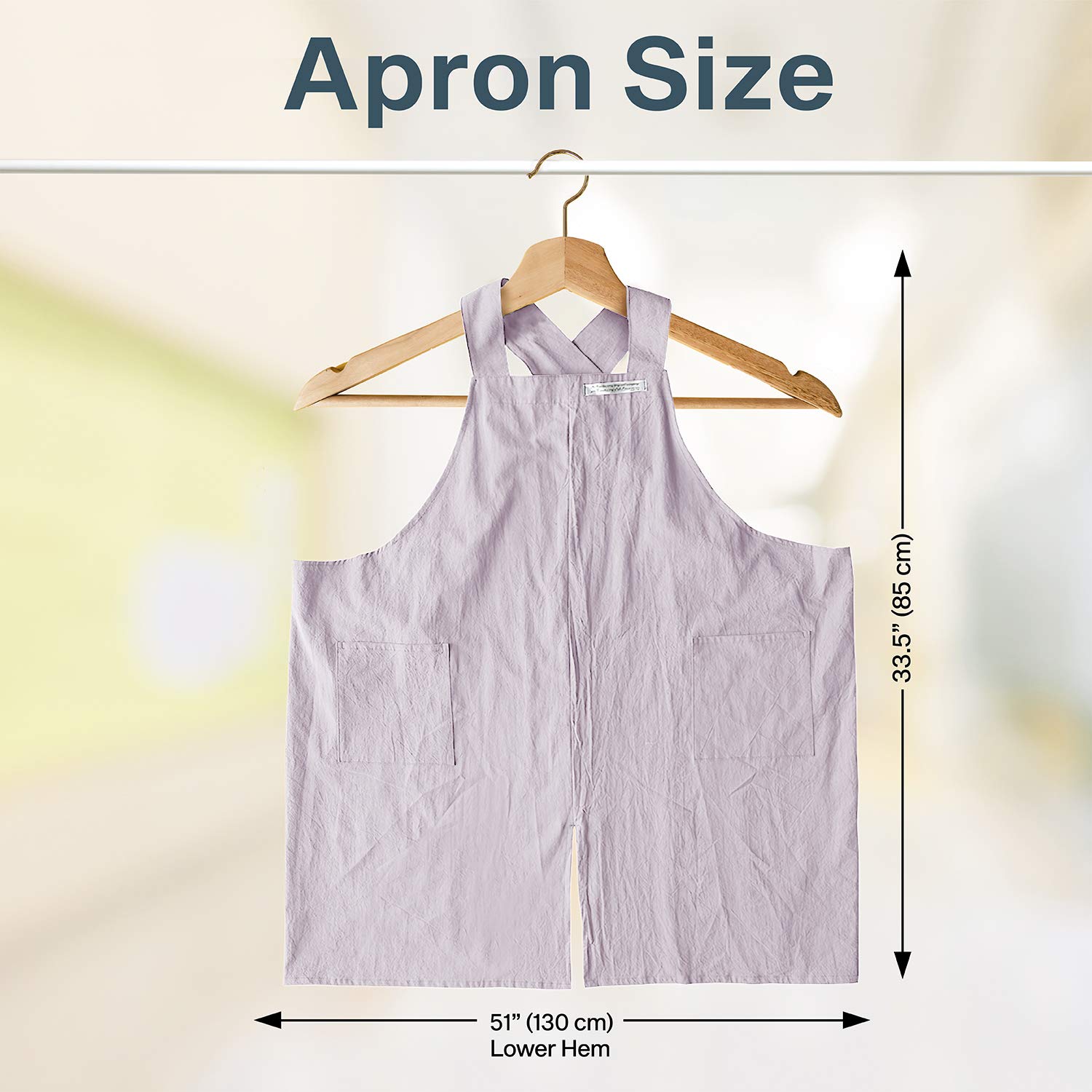 HANEE easy-care light pink apron, machine washable on gentle cycle