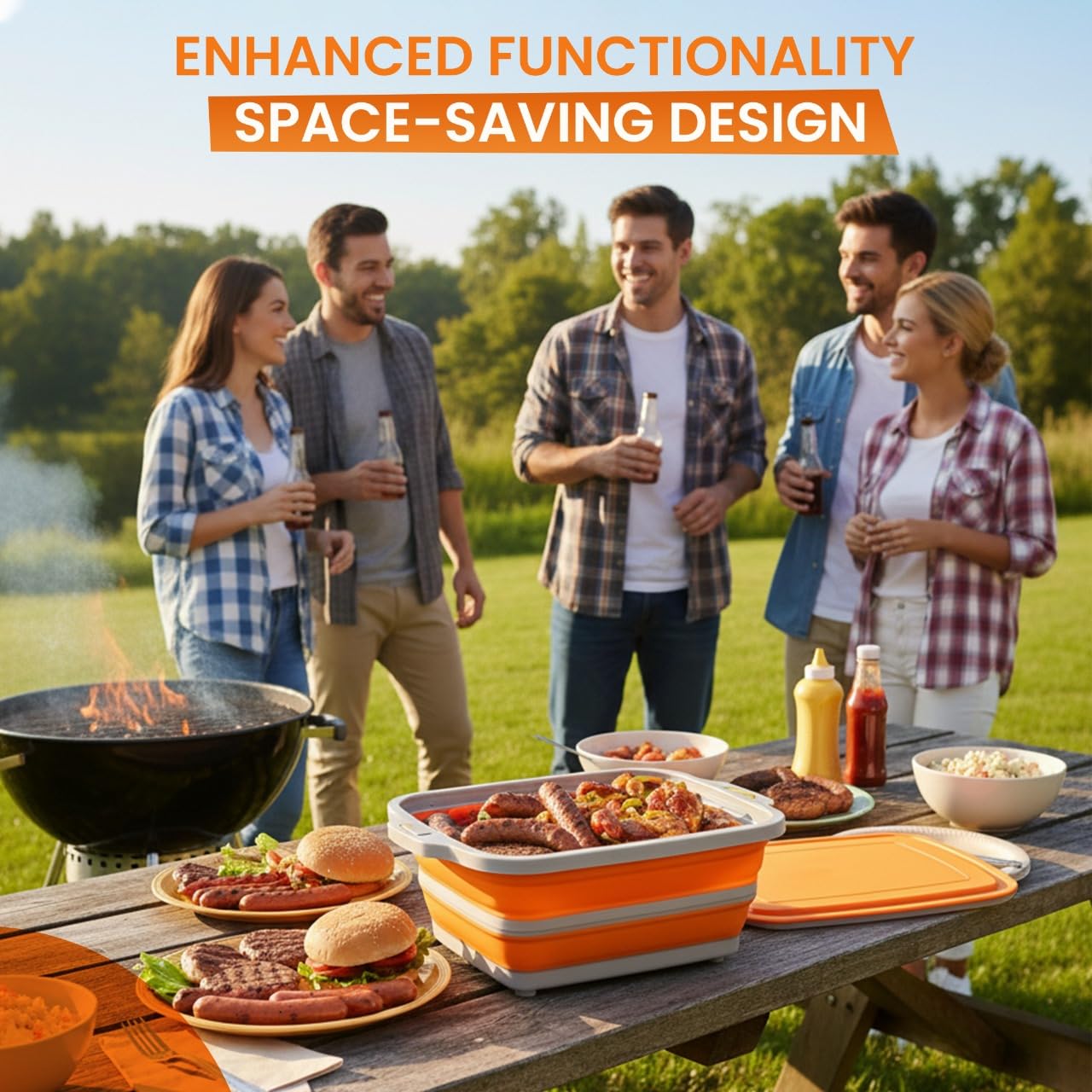 HANILUX dishwasher-safe tub for easy cleanup after grilling.