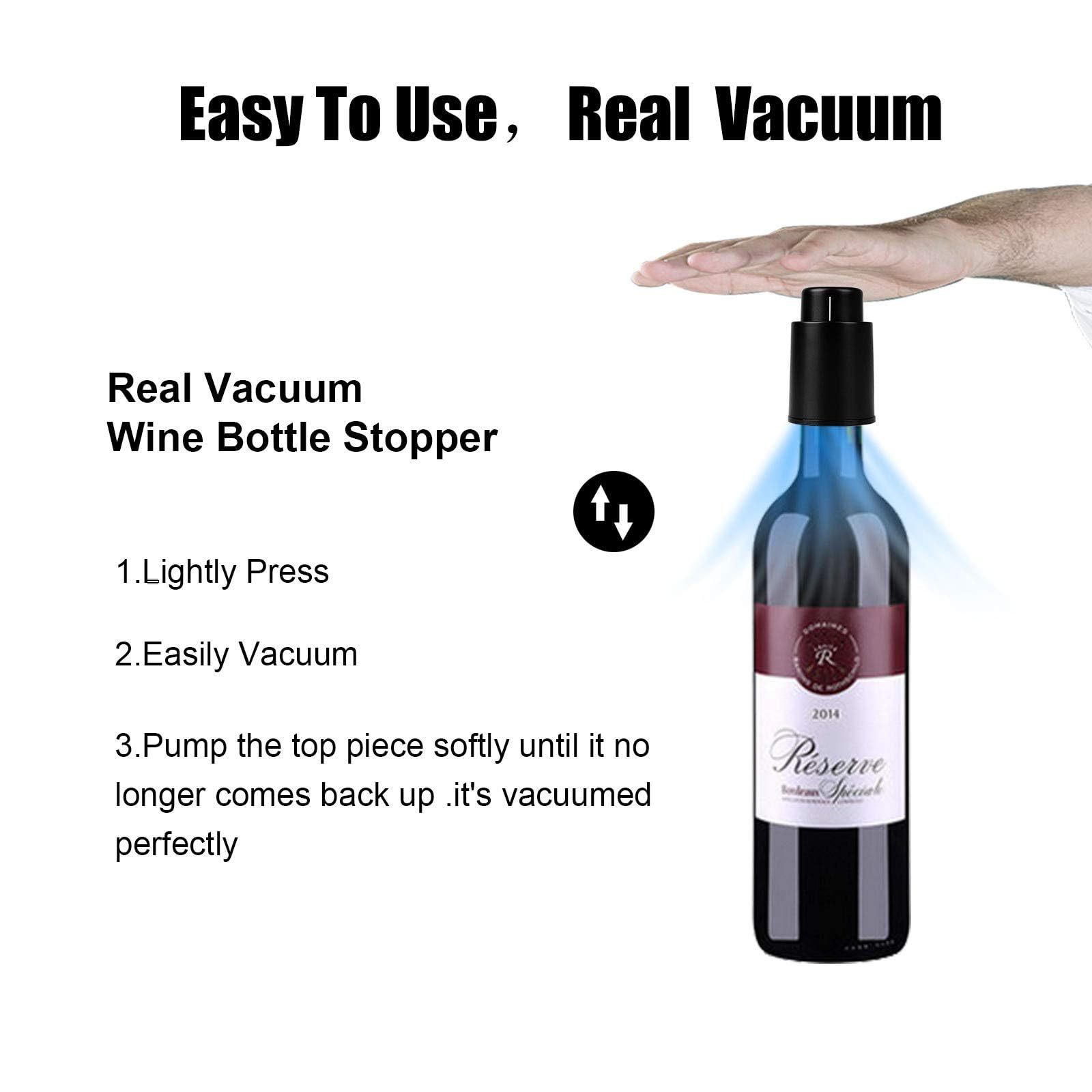 Hanlomele easy-insert stopper simplifies sealing any wine bottle.