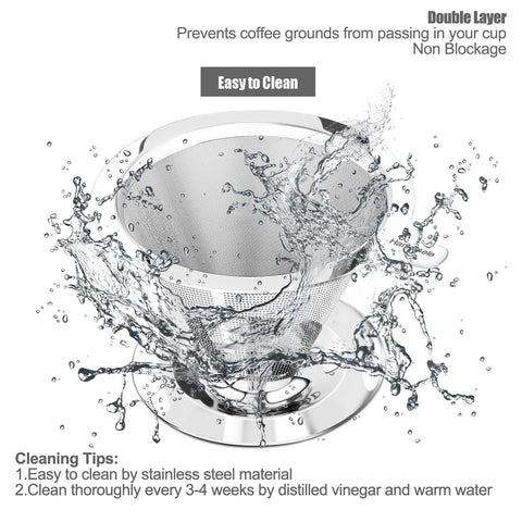 Hanlomele pour-over dripper being rinsed under water for quick cleaning.