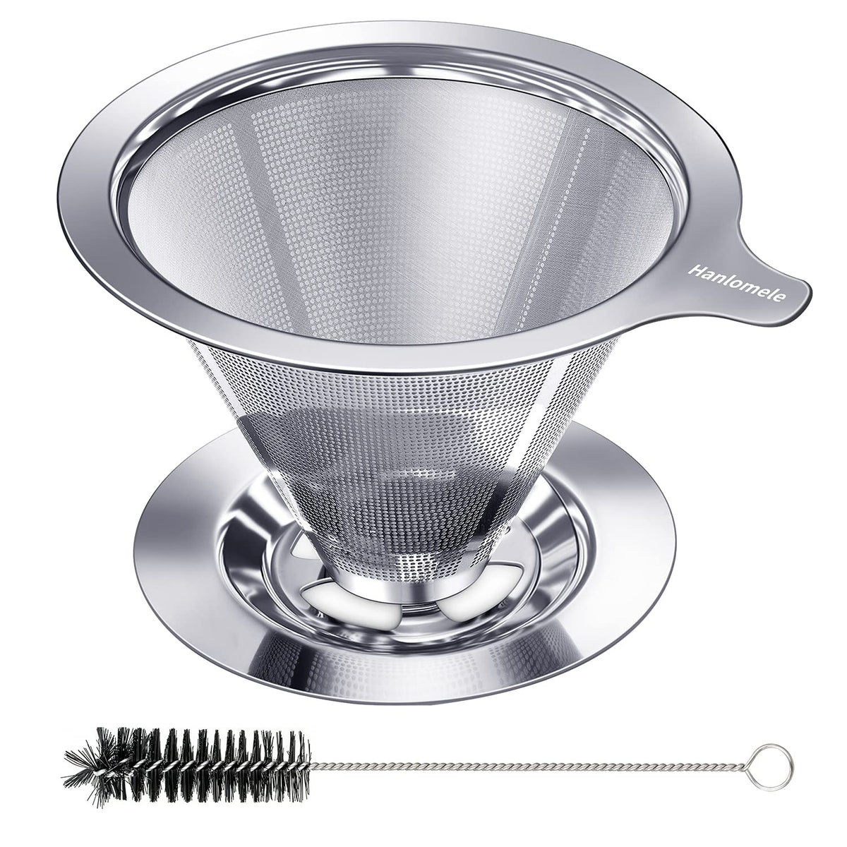 Hanlomele pour over dripper with double mesh for rich extraction