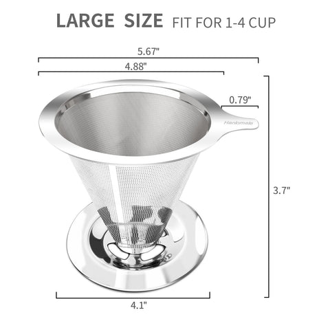 Hanlomele reusable stainless steel filter eliminates paper waste