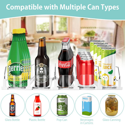 Hanmir can organizer holds up to 25 cans, keeping beverages organized and visible.