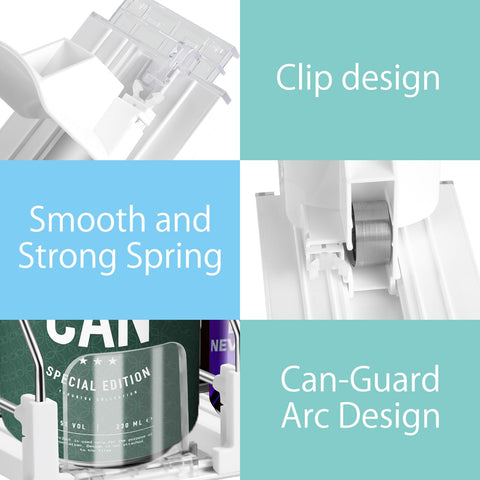 Hanmir drink organizer features curved push plate to prevent spills and scratches.