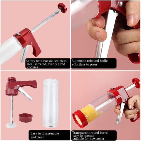 Hanmsen Cookie Press 16 discs showcase versatile shapes for creative cookies.