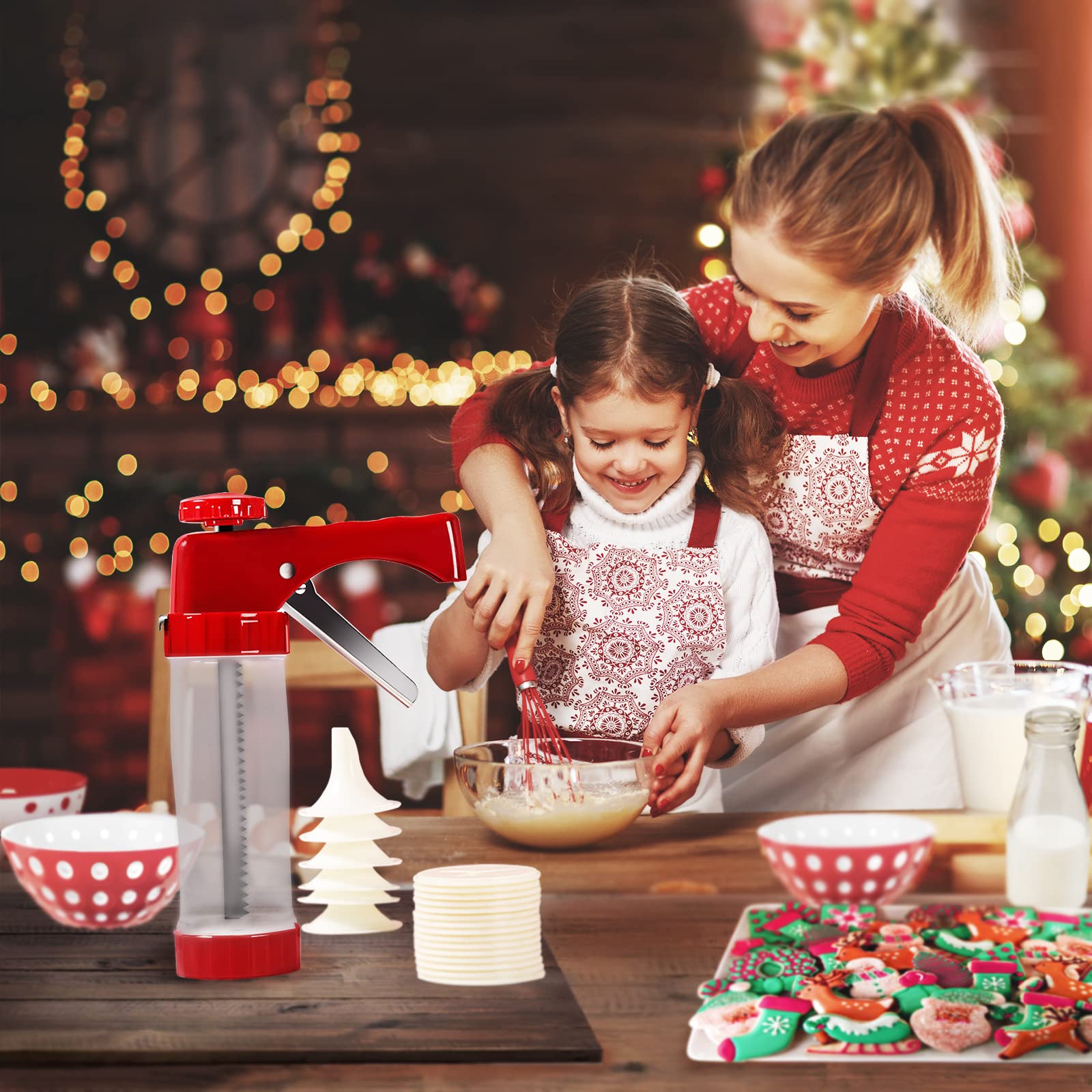 Hanmsen Cookie Press red gift-pack ready for holidays or birthdays.