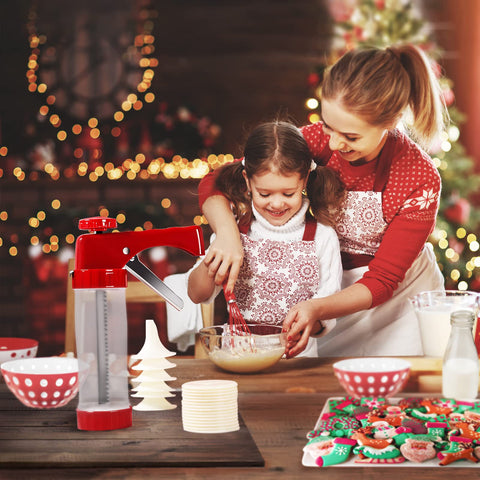 Hanmsen Cookie Press red gift-pack ready for holidays or birthdays.