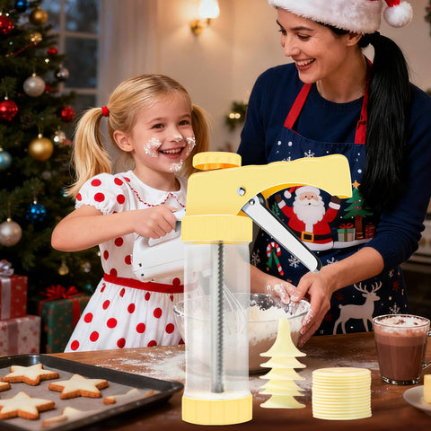 Hanmsen yellow cookie press kit brightens your baking space.
