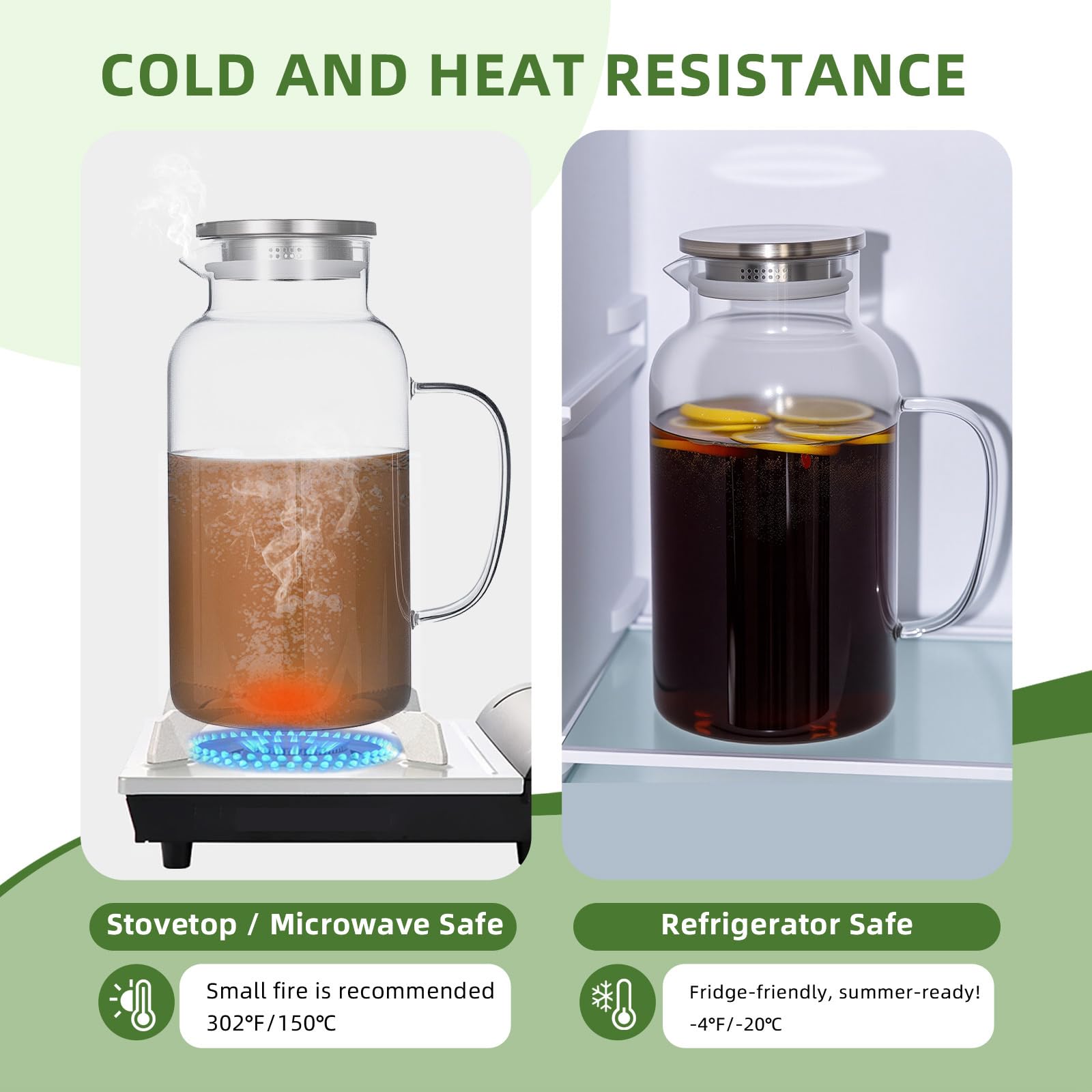 Hannadepot borosilicate glass demonstrates heat and cold resistance for varied drinks.