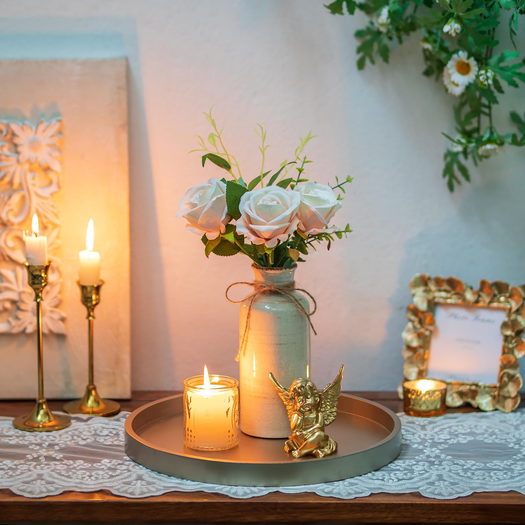 Hanobe coffee table decor tray adds elegance while supporting casual serving of snacks.