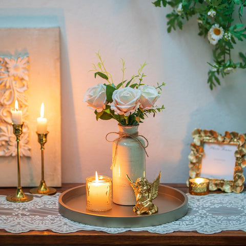 Hanobe coffee table decor tray adds elegance while supporting casual serving of snacks.